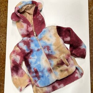 Kids Tie-Dye Hooded fleece jacket